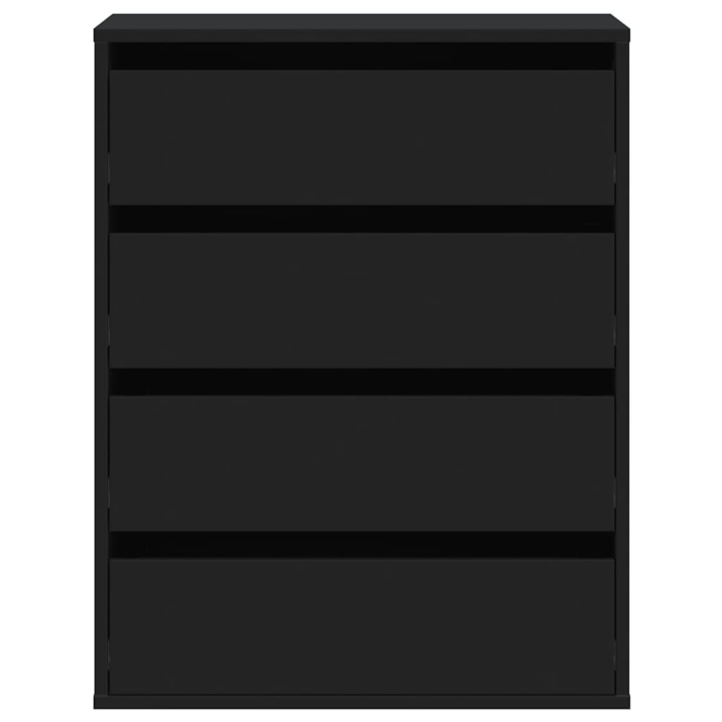 Cassettiera Angolare Nera 60x41x76 cm in Legno Multistrato 852871