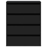 Cassettiera Angolare Nera 60x41x76 cm in Legno Multistrato 852871