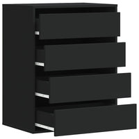 Cassettiera Angolare Nera 60x41x76 cm in Legno Multistrato 852871