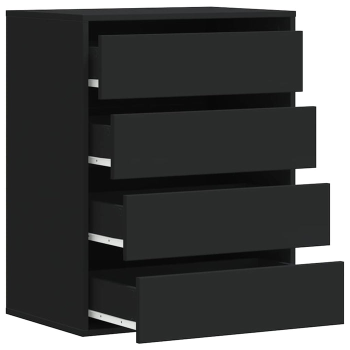 Cassettiera Angolare Nera 60x41x76 cm in Legno Multistrato 852871