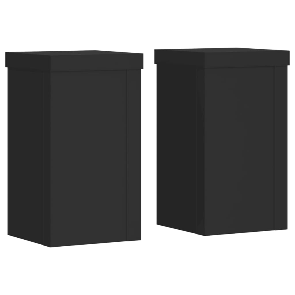 Portavasi per fiori set da 2 10 x 10 x 18 cm in legno ingegnerizzato nero 02_0045262