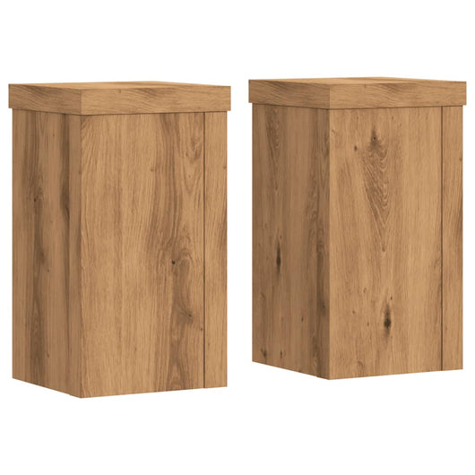Set di 2 portavasi per fiori in legno ingegnerizzato realizzati a mano colore marrone 02_0045290