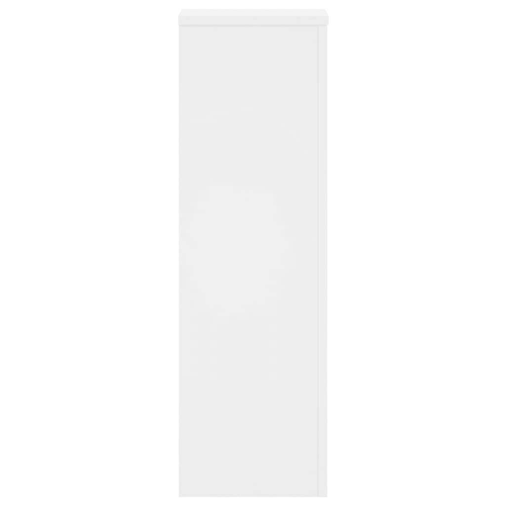 vidaXL Supporti per Piante 2 pz Bianchi 25x25x80 cm Legno Multistrato