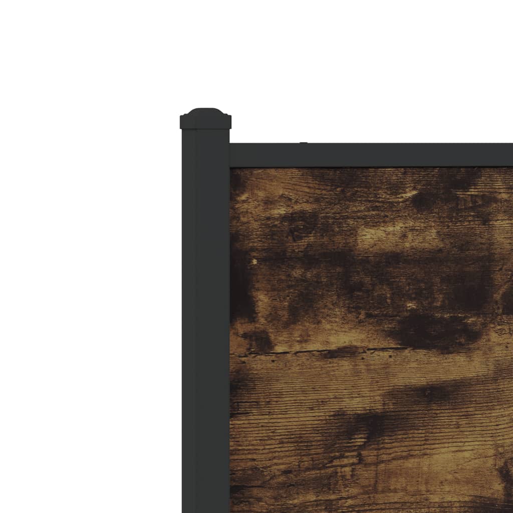 vidaXL Giroletto senza Materaso in Metallo Rovere Fumo 90x190 cm