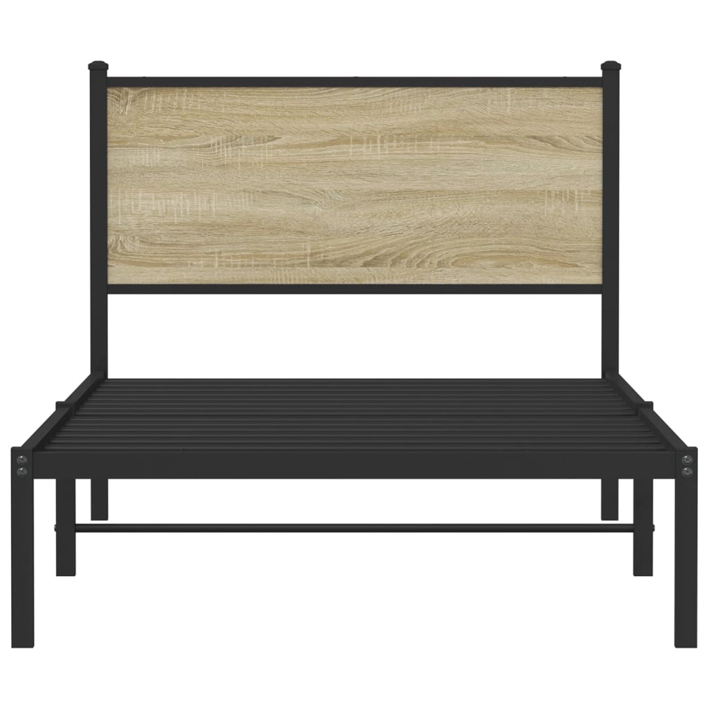 Giroletto senza Materasso in Metallo-Struttura Letto Rovere Sonoma 100x190 cm 576775