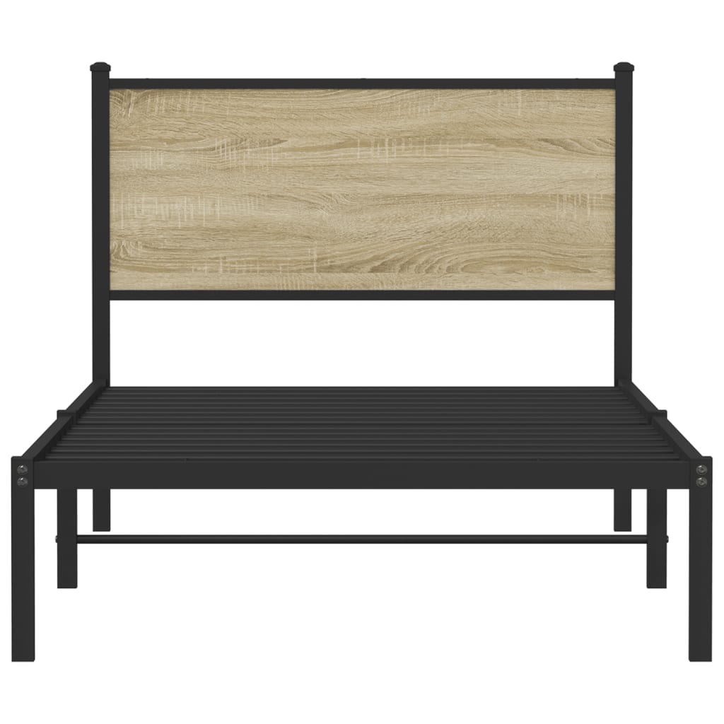 Giroletto senza Materasso in Metallo-Struttura Letto Rovere Sonoma 107x203 cm 157781