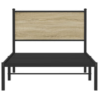 Giroletto senza Materasso in Metallo-Struttura Letto Rovere Sonoma 107x203 cm 157781