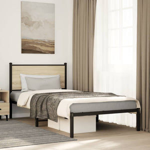 Giroletto senza Materasso in Metallo-Struttura Letto Rovere Sonoma 107x203 cm 157781