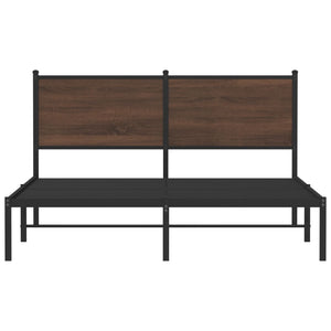 Giroletto senza Materaso in Metallo Rovere Marrone 150x200 cm 4007767