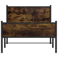 Giroletto senza Materasso in Metallo-Struttura Letto Rovere Fumo 100x200 cm 700666