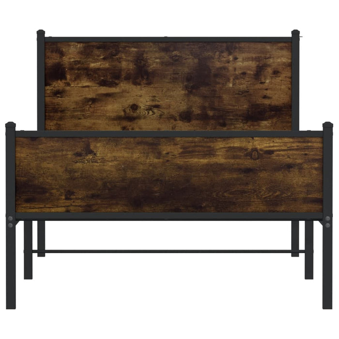 Giroletto senza Materasso in Metallo-Struttura Letto Rovere Fumo 100x200 cm 700666