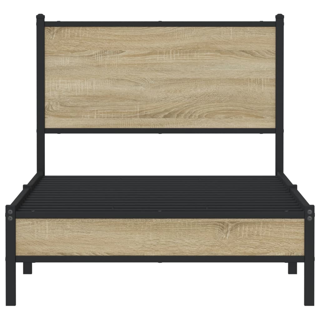 Giroletto senza Materaso in Metallo Rovere Sonoma 90x200 cm 4007861