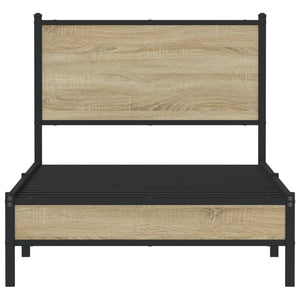 Giroletto senza Materaso in Metallo Rovere Sonoma 90x200 cm 4007861