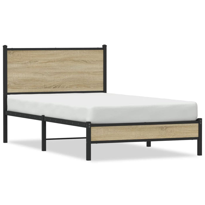 Giroletto senza Materasso in Metallo-Struttura Letto Rovere Sonoma 107x203 cm 475563