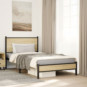 Giroletto senza Materasso in Metallo-Struttura Letto Rovere Sonoma 107x203 cm 475563