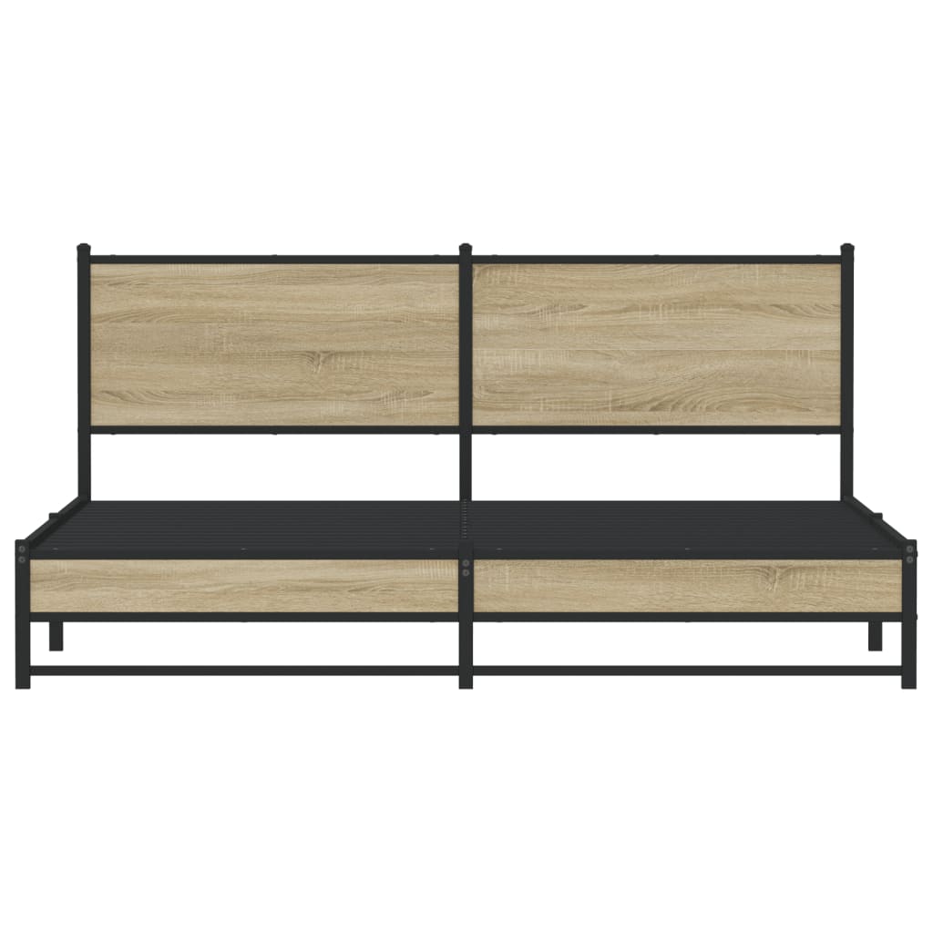 Giroletto senza Materaso in Metallo Rovere Sonoma 160x200 cm 4007889