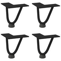 Gambe a forcina per tavolino da caffè 4 pz nere 10 cm in acciaio massiccio 4012408