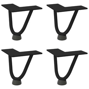 Gambe a forcina per tavolino da caffè 4 pz nere 10 cm in acciaio massiccio 4012408
