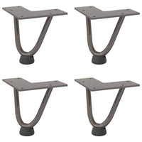 Gambe a forcina per tavolino 4 pz-Set di 4 Gamba per Tavolo in acciaio naturale 10 cm in acciaio massiccio 233000