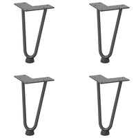 Gambe a forcina per tavolino 4 pz-Set di 4 Gamba per Tavolo antracite 20 cm acciaio massiccio 687695