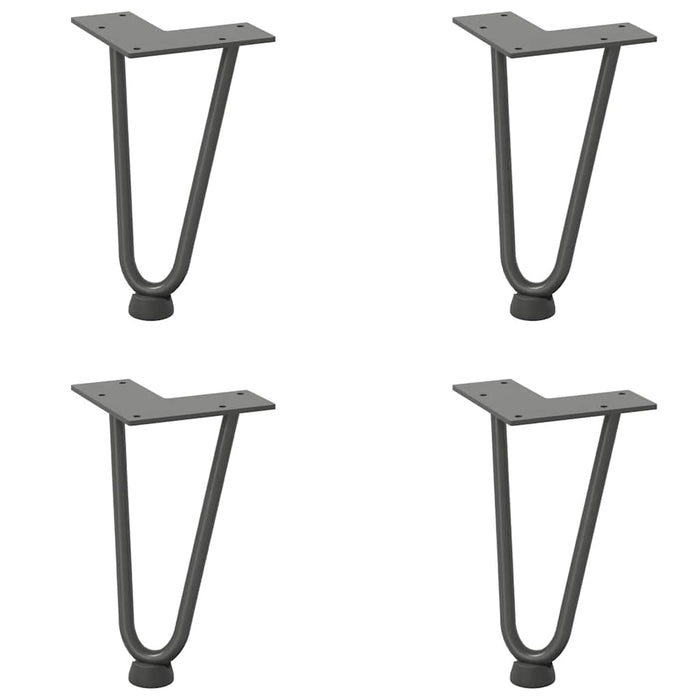 Gambe a forcina per tavolino 4 pz-Set di 4 Gamba per Tavolo antracite 20 cm acciaio massiccio 687695