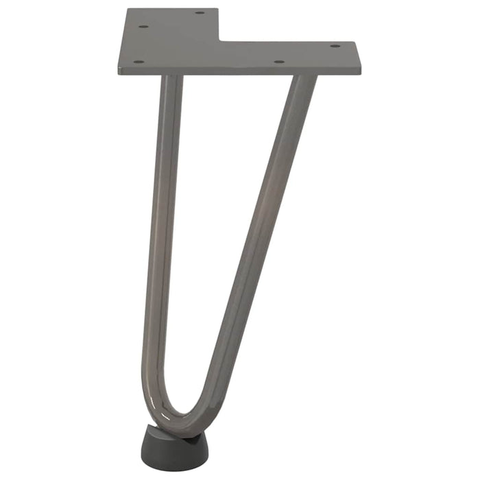 Gambe a forcina per tavolino 4 pz in acciaio naturale 20 cm in acciaio massiccio 4012415