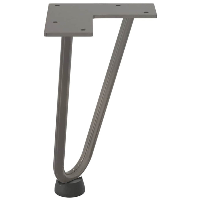 Gambe a forcina per tavolino 4 pz in acciaio naturale 20 cm in acciaio massiccio 4012415