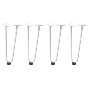 Gambe a forcina per tavolino 4 pz-Set di 4 Gamba per Tavolo bianche 30 cm in acciaio massiccio 857094