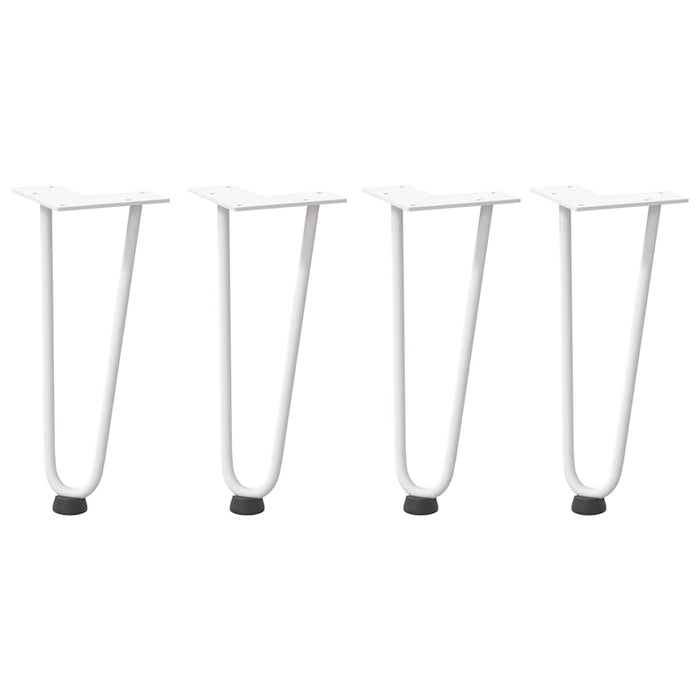 Gambe a forcina per tavolino 4 pz-Set di 4 Gamba per Tavolo bianche 30 cm in acciaio massiccio 857094