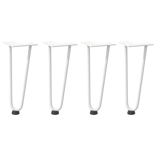 Gambe a forcina per tavolino 4 pz-Set di 4 Gamba per Tavolo bianche 30 cm in acciaio massiccio 857094