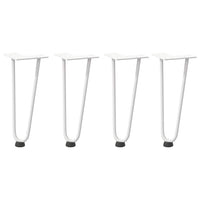 vidaXL Gambe a forcina per tavolino 4 pz bianche 30 cm in acciaio massiccio