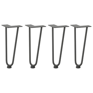 Gambe a forcina per tavolino 4 pz-Set di 4 Gamba per Tavolo antracite 30 cm acciaio massiccio 632980
