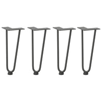Gambe Tavolo a Forcina 4 pz Antracite 30 cm Acciaio Massiccio 4012418