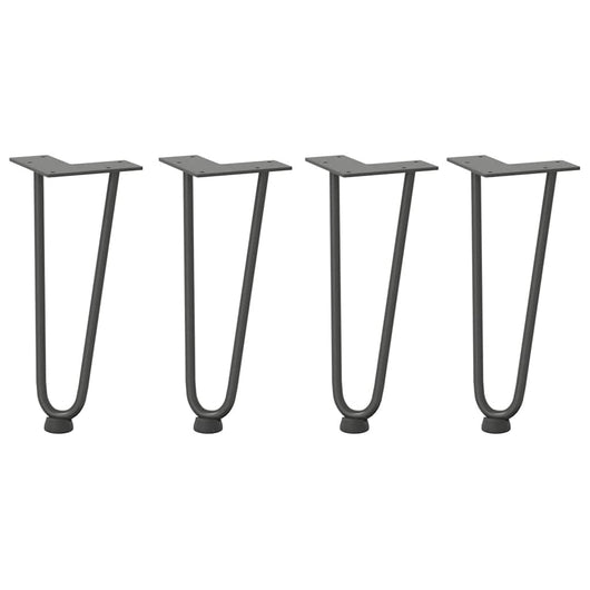 Gambe a forcina per tavolino 4 pz-Set di 4 Gamba per Tavolo antracite 30 cm acciaio massiccio 632980