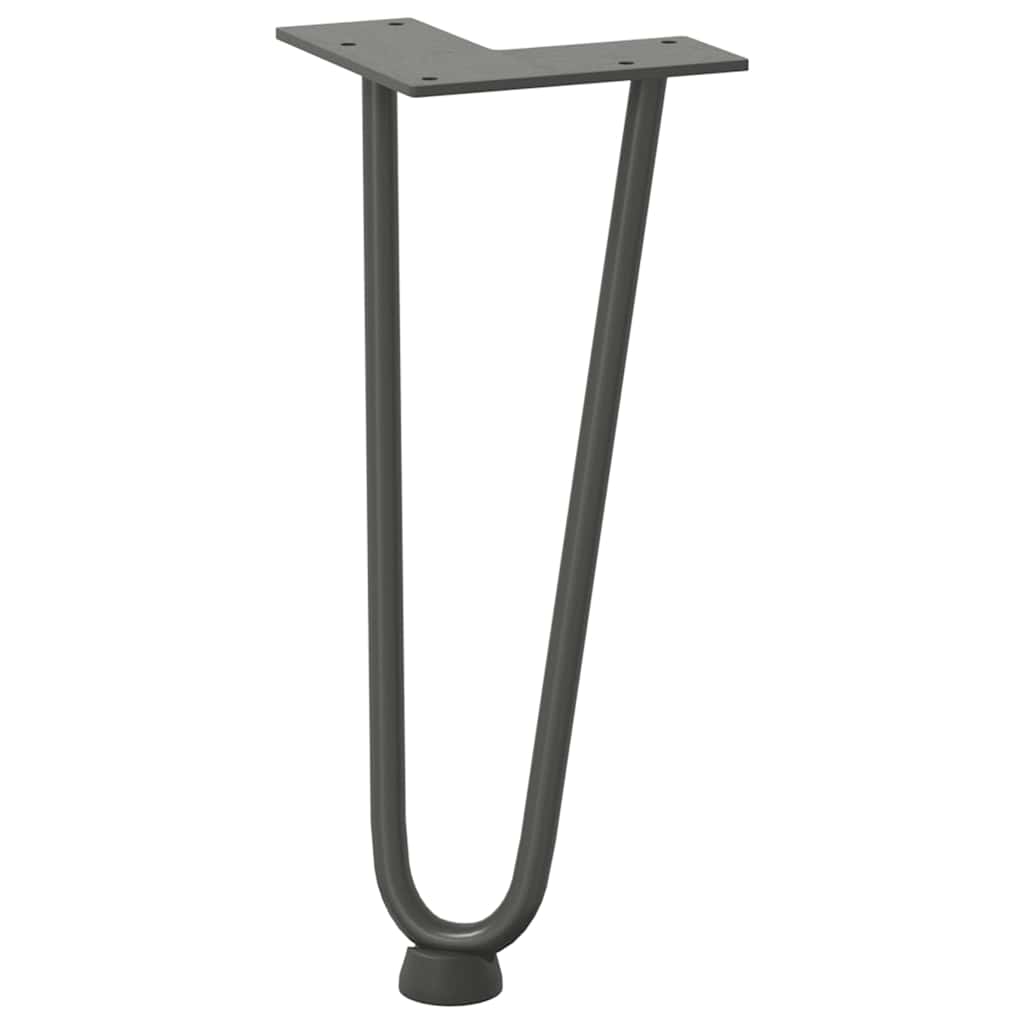 Gambe Tavolo a Forcina 4 pz Antracite 30 cm Acciaio Massiccio 4012418