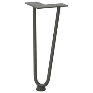 Gambe Tavolo a Forcina 4 pz Antracite 30 cm Acciaio Massiccio 4012418