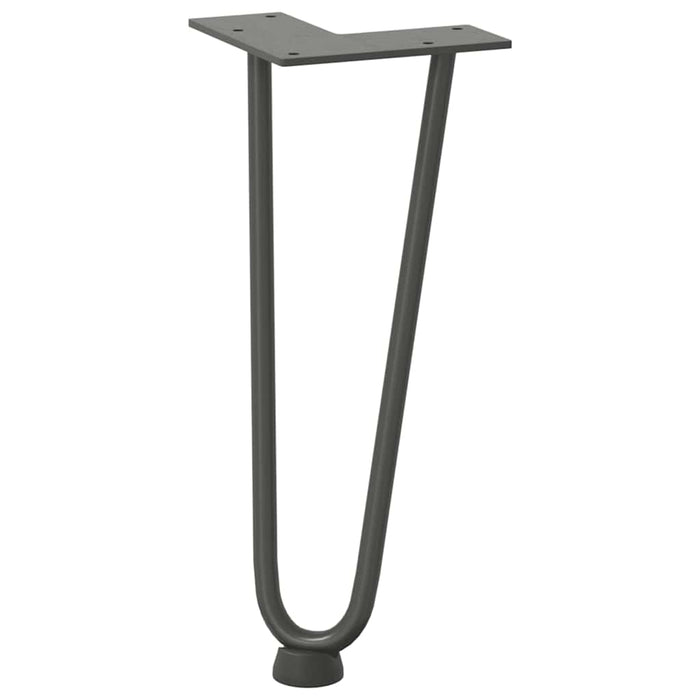 Gambe Tavolo a Forcina 4 pz Antracite 30 cm Acciaio Massiccio 4012418