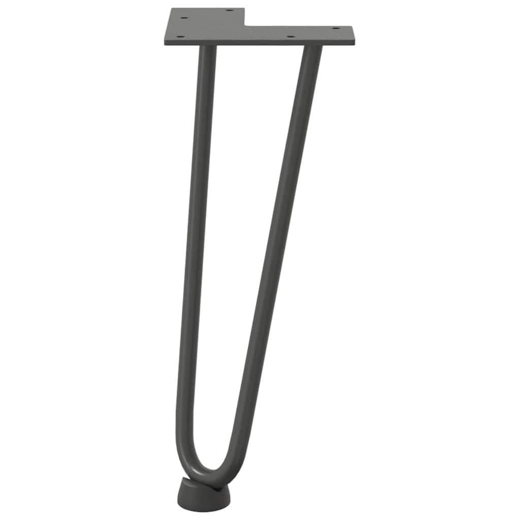 Gambe Tavolo a Forcina 4 pz Antracite 30 cm Acciaio Massiccio 4012418