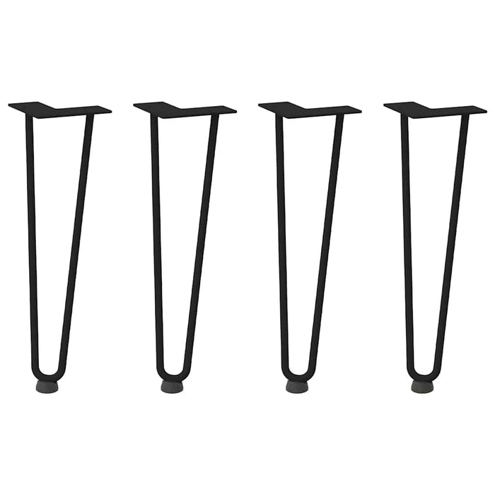 Gambe a forcina per tavolino da caff¨¨ 4 pz-Set di 4 Gamba per Tavolo nere 42 cm in acciaio massiccio 783928