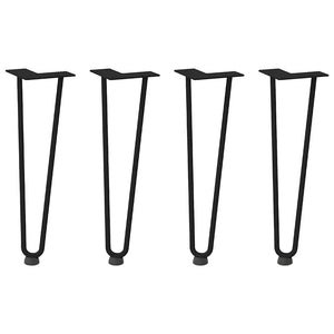 Gambe a forcina per tavolino da caff¨¨ 4 pz-Set di 4 Gamba per Tavolo nere 42 cm in acciaio massiccio 783928