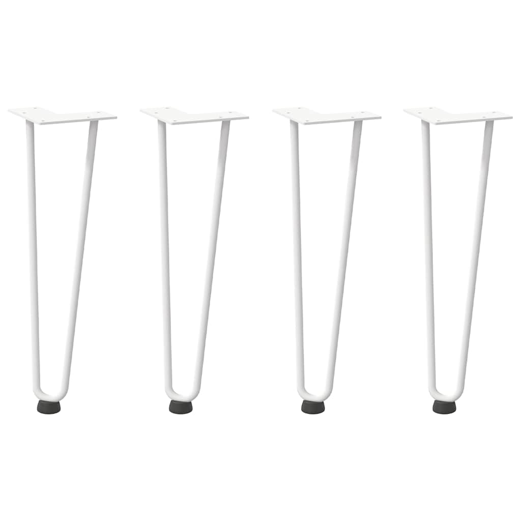 Gambe a forcina per tavolino 4 pz-Set di 4 Gamba per Tavolo bianche 42 cm in acciaio massiccio 966946