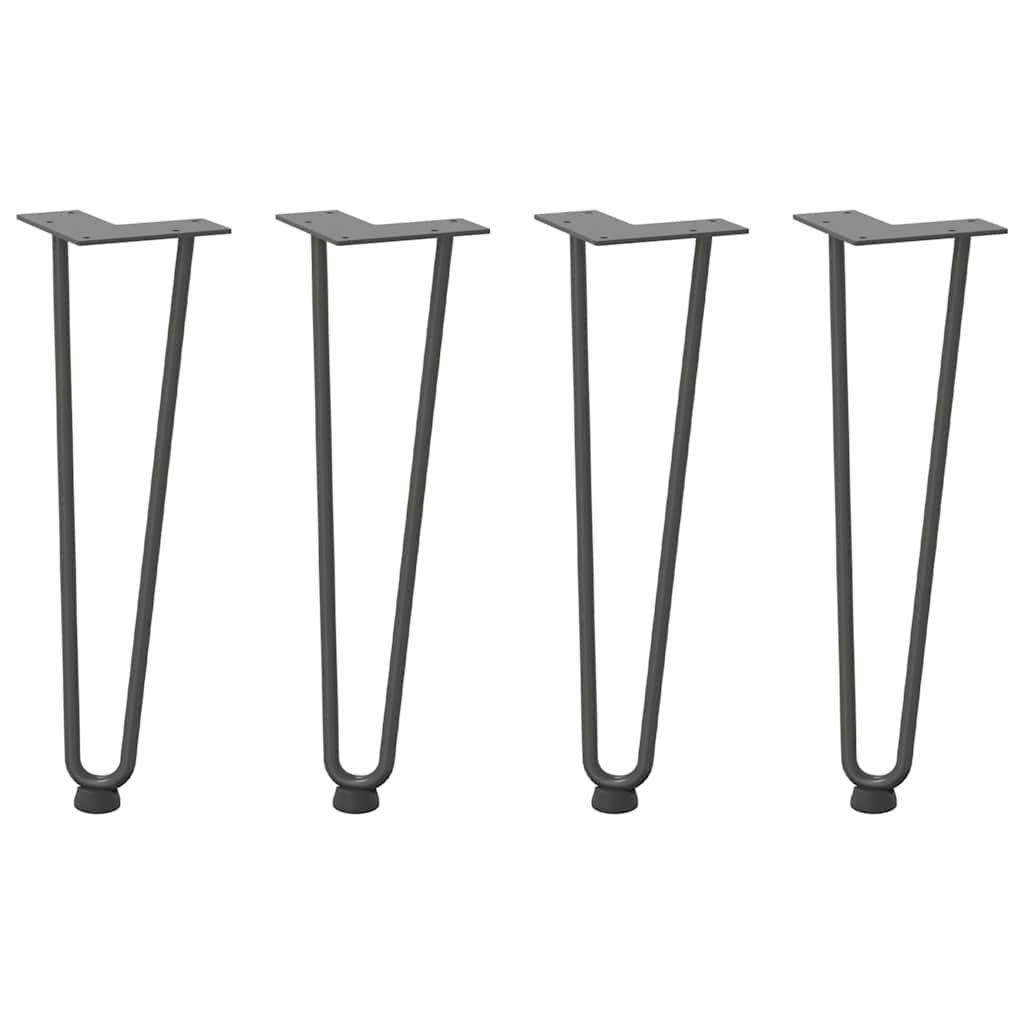 Gambe a forcina per tavolino 4 pz-Set di 4 Gamba per Tavolo antracite 42 cm acciaio massiccio 103424