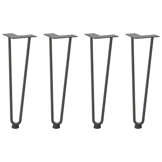Gambe a forcina per tavolino 4 pz-Set di 4 Gamba per Tavolo antracite 42 cm acciaio massiccio 103424