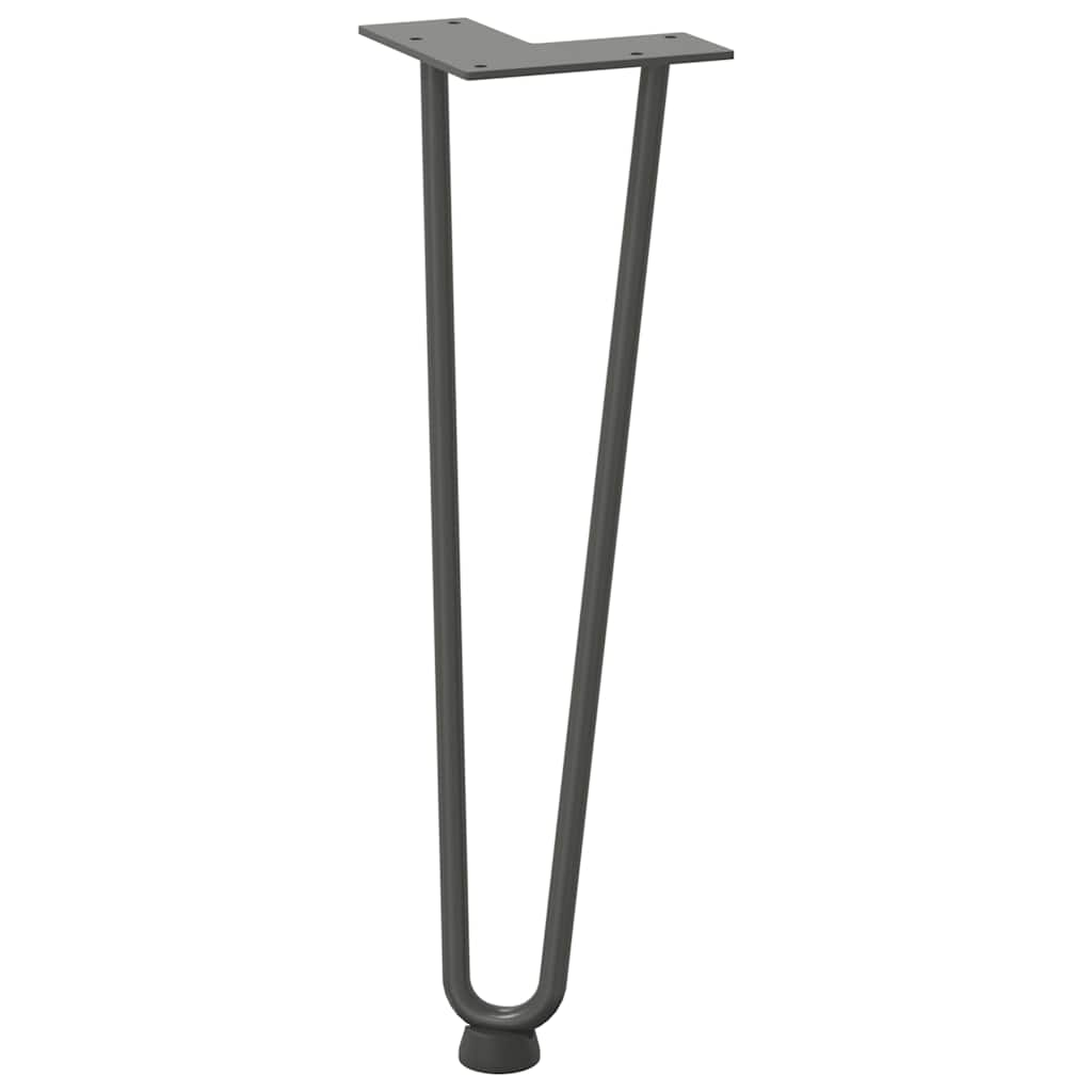 Gambe a forcina per tavolino 4 pz antracite 42 cm acciaio massiccio 4012422