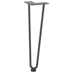 Gambe a forcina per tavolino 4 pz antracite 42 cm acciaio massiccio 4012422