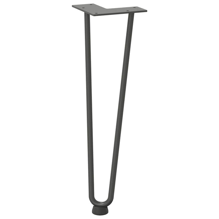 Gambe a forcina per tavolino 4 pz antracite 42 cm acciaio massiccio 4012422
