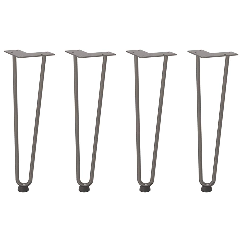 Gambe a forcina per tavolino 4 pz-Set di 4 Gamba per Tavolo in acciaio naturale 42 cm in acciaio massiccio 238730