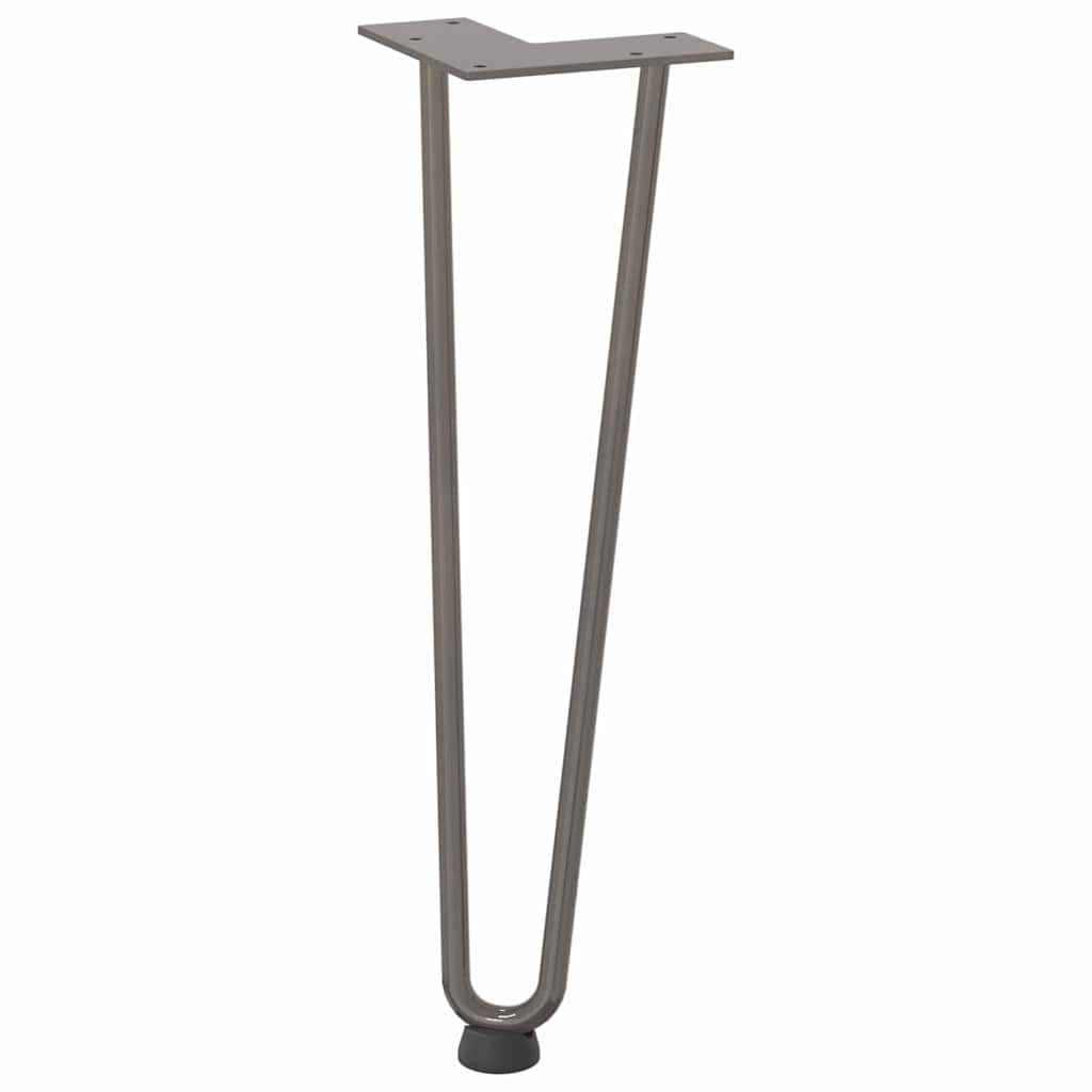 Gambe a forcina per tavolino 4 pz in acciaio naturale 42 cm in acciaio massiccio 4012423
