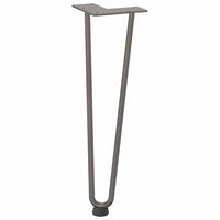 Gambe a forcina per tavolino 4 pz in acciaio naturale 42 cm in acciaio massiccio 4012423