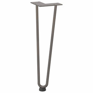 Gambe a forcina per tavolino 4 pz in acciaio naturale 42 cm in acciaio massiccio 4012423